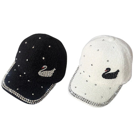 BLIING RHINESTONE SWAN BASEBALL CAP SS41128-26 (12PC)