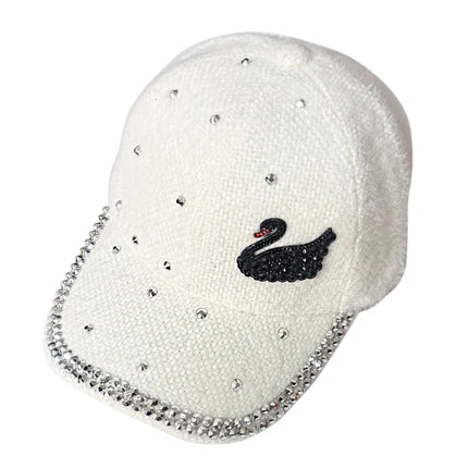 BLIING RHINESTONE SWAN BASEBALL CAP SS41128-26 (12PC)