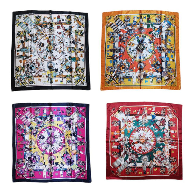 SATIN SCARVES NATIVE PATTERN ST415-19 (12PC)