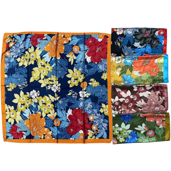 SATIN SCARF FLORAL PATTERN ST4825-7 (12PC)