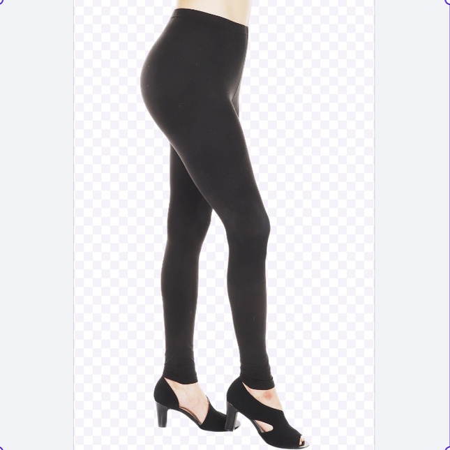 ELASTICIZED WAISTBAND BLACK LEGGINGS LGR1 (6PC)