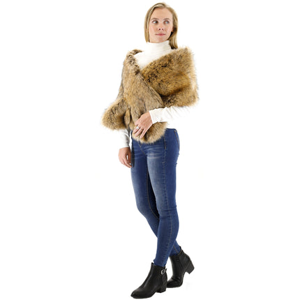 FAUX FUR SHAWL WIDE P373 (3PC)