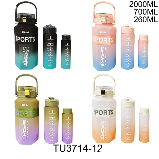 MOTIVATIONAL FITNESS SPORTS WATER BOTTLE TU3714-12 (12SET)