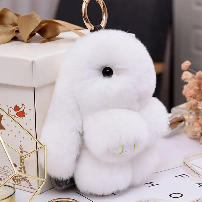 SMALL RABBIT POM POM KEYCHAIN KC0225-5 (12PC)