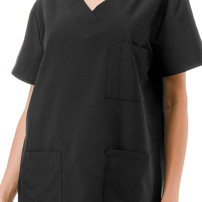 WOMEN'S SCRUBS MEDICAL NURSING UNIFORM SET UN0147BK (MIN 6 SET)