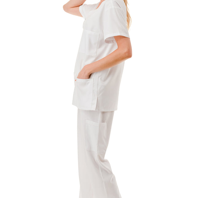 WOMEN'S SCRUBS MEDICAL NURSING UNIFORM SET UN0147WH (MIN 6 SET)