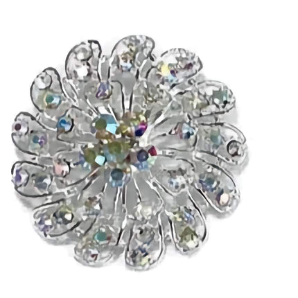 RHINESTONE FLOWER BROOCH BC0427-10 (12PC)