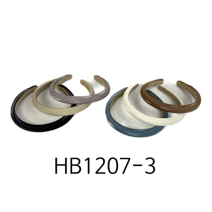 PLAIN LEATHER HEADBAND HB1207-3 (12PC)