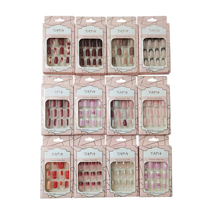 MULTI COLOR FAKE NAIL SET SS1112-78 (12PC)